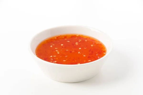 Sweet Chili Sauce White Background — Stock Photo, Image