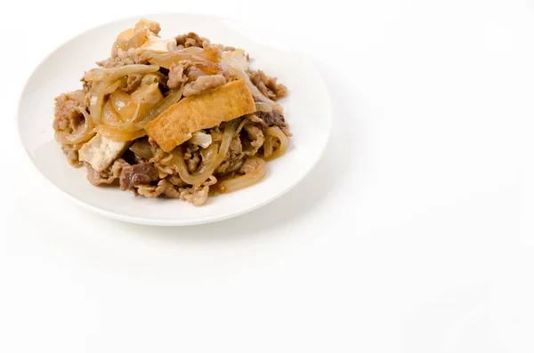 Stir Fried Deep Fried Tofu Beef Rib — Stock Photo, Image