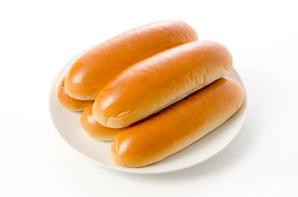 Hot Dog Bun Sur Fond Blanc — Photo