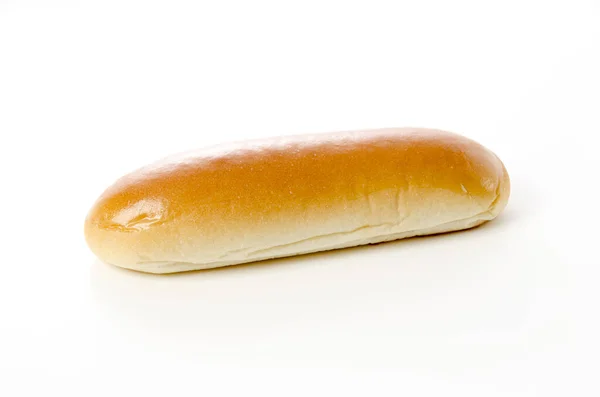 Hot Dog Bun Egy Fehér Háttér — Stock Fotó