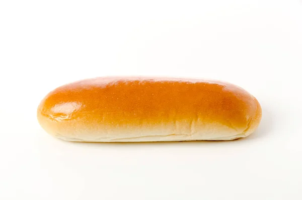 Hot Dog Bun Vit Bakgrund — Stockfoto