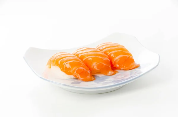 Salmon Sushi Nigiri White Background — Stock Photo, Image