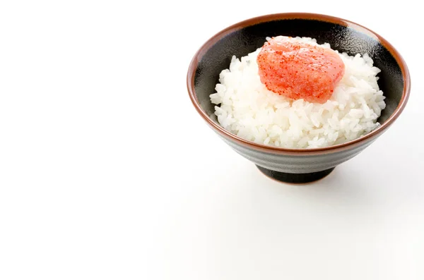 Japanese Food Karashi Mentaiko White Rice — Stock Photo, Image