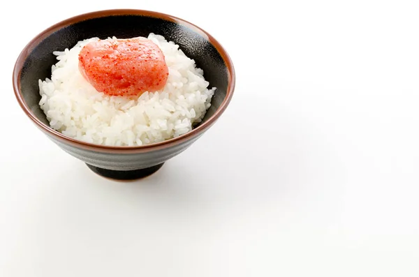 Japanese Food Karashi Mentaiko White Rice — Stock Photo, Image