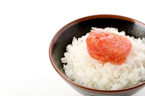 Japon Yemeği Beyaz Pirinç Üzerine Karashi Mentaiko — Stok fotoğraf