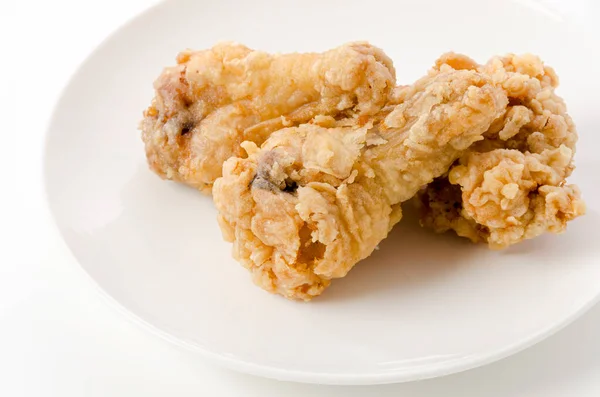 Pollo Fritto Croccante Sfondo Bianco — Foto Stock