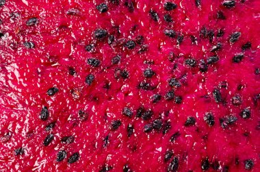 close up of Fresh sliced red dragon