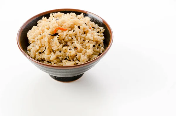 Kufajuicy Arroz Cozido Estilo Okinawan Cozinha Okinawa Comida Japonesa Arroz — Fotografia de Stock