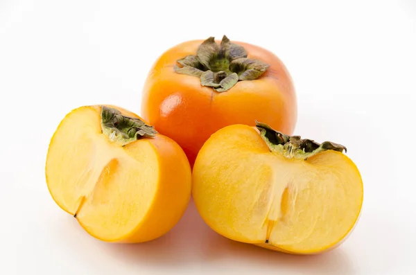 Kaki Persimmon Fruit White Background — Stock Photo, Image