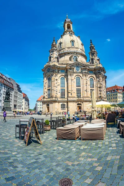 Vista Del Centro Storico Chiesa Nostra Signora Piazza Neumarkt Nel — Foto Stock