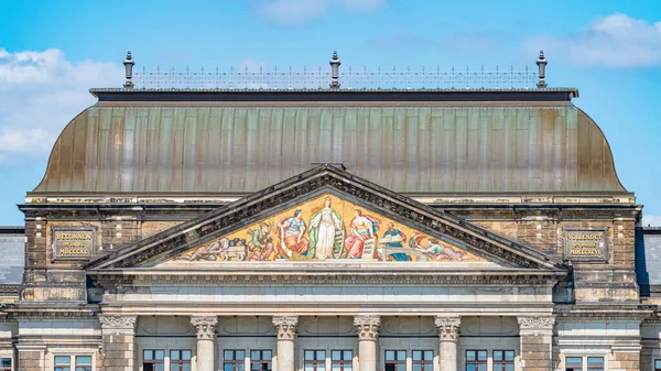 Devlet başkenti Saksonya 'nın inşası, Maliye Bakanlığı, tarihi devlet manzaralarının eski mozaik tablosu, Dresden, Almanya