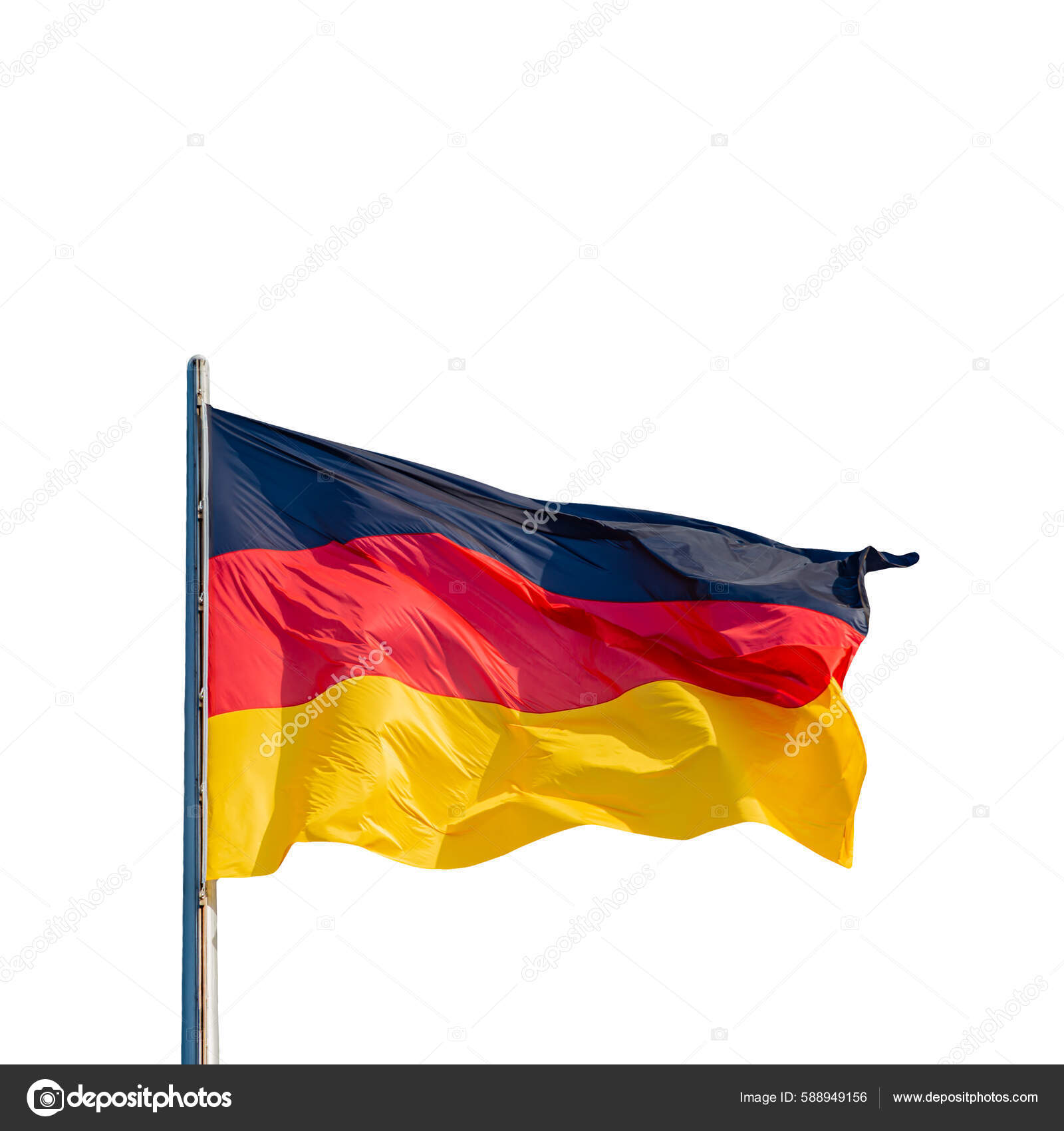 National Black Red Yellow Flag Germany Isolated White Background