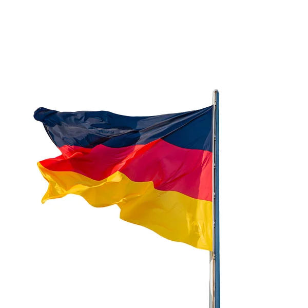 National Black Red Yellow Flag Germany Isolated White Background Details — Stock fotografie