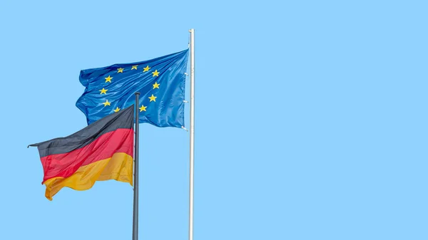 Banner National Black Red Yellow Flag Germany Blue Flag Stars — Stock Fotó