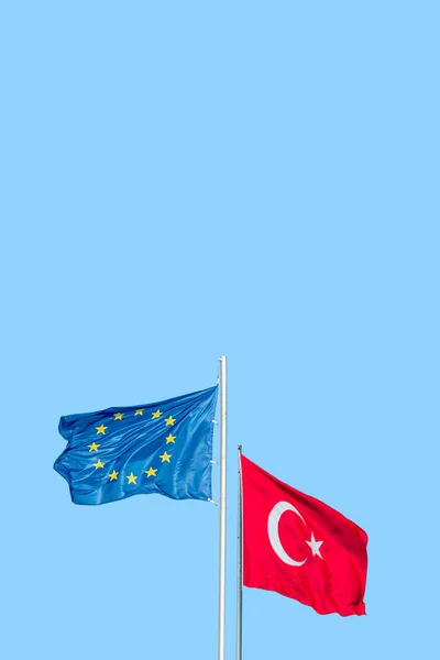 Cover Page Blue Stars Flag Red Turkish Flag White Crescent — Photo