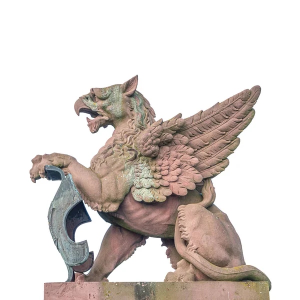 Scary Ancient Griffin Moltke Bridge Berlin Historical Business Downtown Isolated — Stock Photo, Image