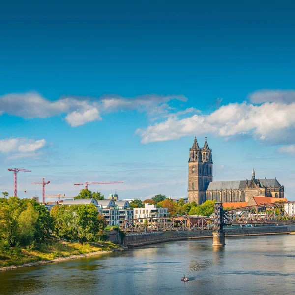 Cover Page Magdeburg Historical Downtown Elbe River City Park Ancient — Foto Stock