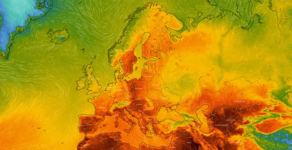 Dresden Germany July 2022 Map Europe Whole Windy Weather Web — Photo