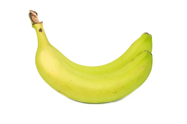Plátanos Verdes Frescos Aislados Sobre Fondo Blanco — Foto de Stock