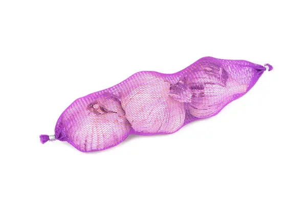 Fresh Natural Garlic Net — Stock Photo, Image