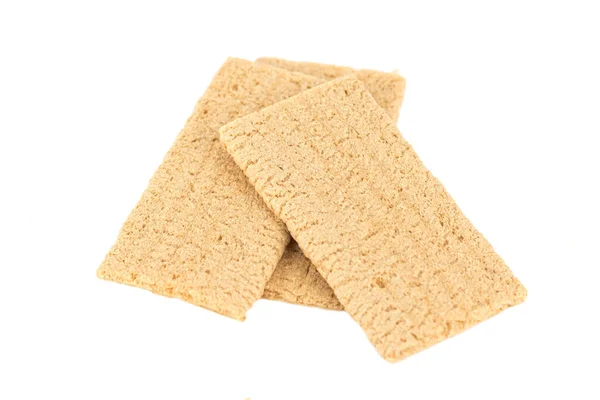 Chrupiący Zdrowy Chleb Pszenny Wyizolowany Białym Tle — Zdjęcie stockowe