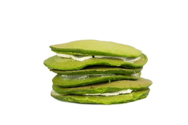 Grüne Köstliche Hausgemachte Spinat Pfannkuchen — Stockfoto