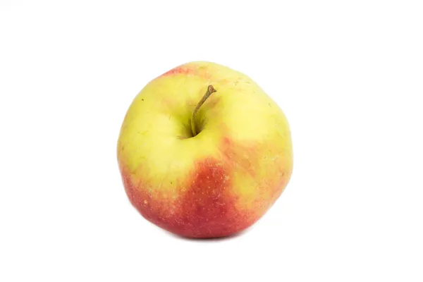 Μονό Φρέσκο Μήλο Που Απομονώνεται Στο Λευκό Φόντο — Φωτογραφία Αρχείου
