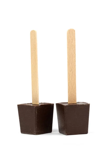 Hot Drinking Chocolate Stick Fine Dark Chocolate — Stok Foto
