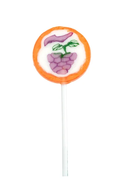 Lollipop Buah Buatan Sendiri Terisolasi Latar Belakang Putih — Stok Foto