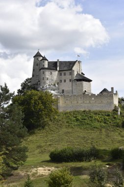 Great white Bobolice Castle in Poland