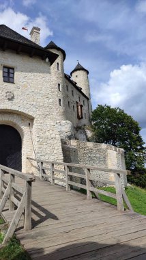 Great white Bobolice Castle in Poland