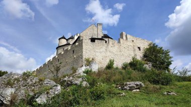 Great white Bobolice Castle in Poland
