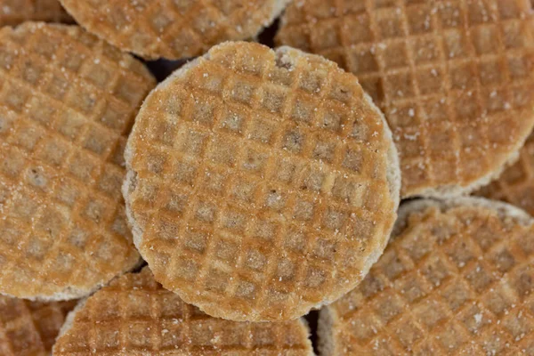 Mini Karamell Stroopwafels Holländska Dessert — Stockfoto