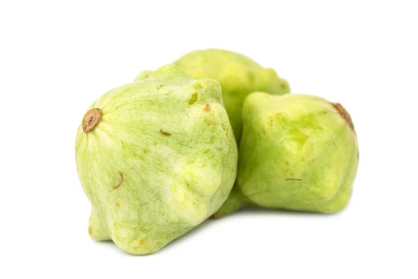 Grüner Pattypan Kürbis Patty Pan Isoliert Auf Weißem Hintergrund — Stockfoto