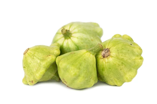 Green Pattypan squash (patty pan) isolated on the white background