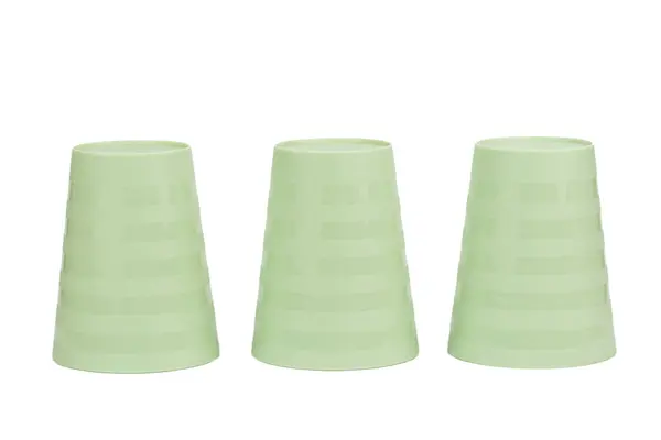 Las Tres Copas Plástico Verde — Foto de Stock