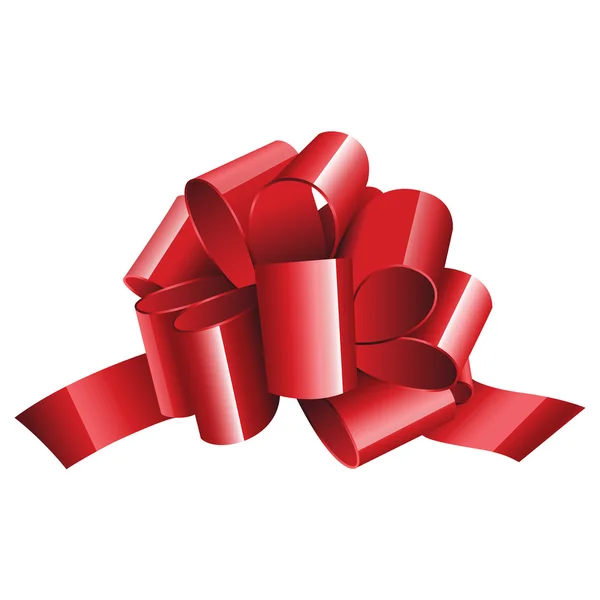 Gift red ribbon and bow isolated on white — Stock Vector