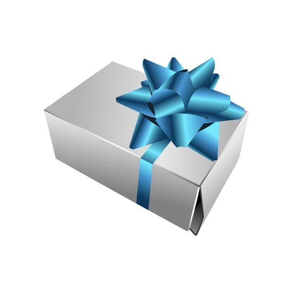 Caja de regalo realista con arco — Vector de stock