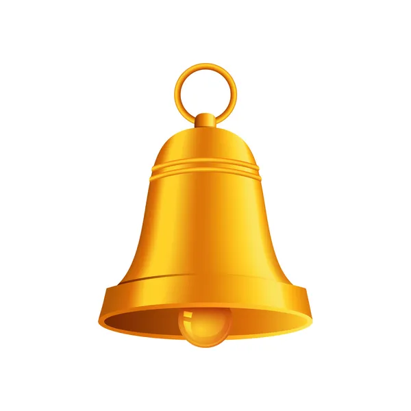 Shiny golden Christmas bell — Stock Vector