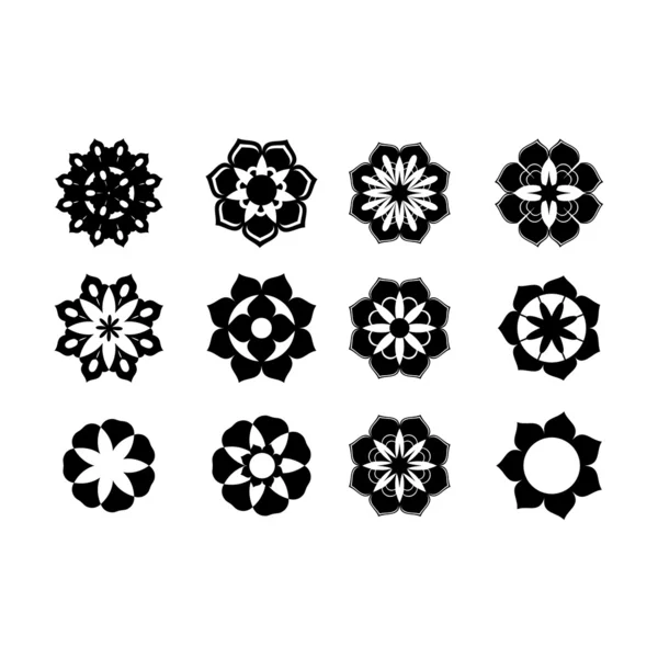Ensemble de fleurs graphiques — Image vectorielle