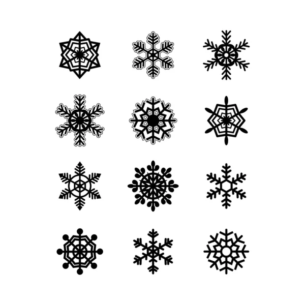 Colección de copos de nieve. Vector — Archivo Imágenes Vectoriales