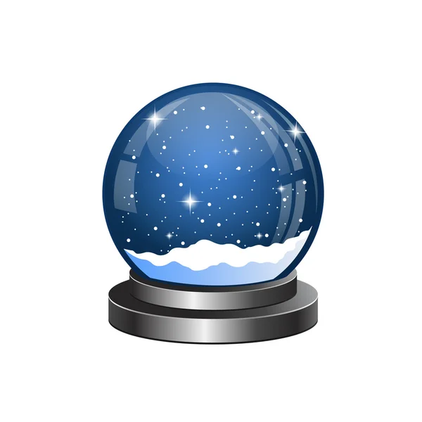 Globo de neve de Natal com a neve caindo —  Vetores de Stock