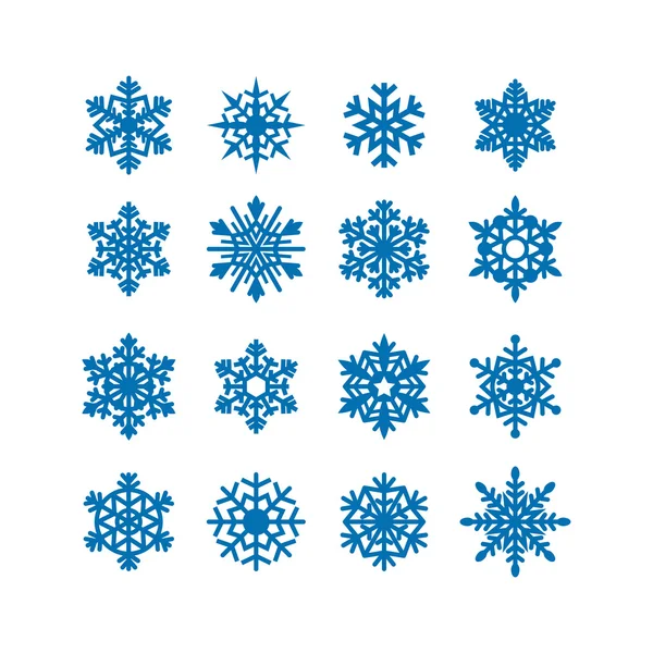 Copos de nieve icono de la colección. Vector — Archivo Imágenes Vectoriales