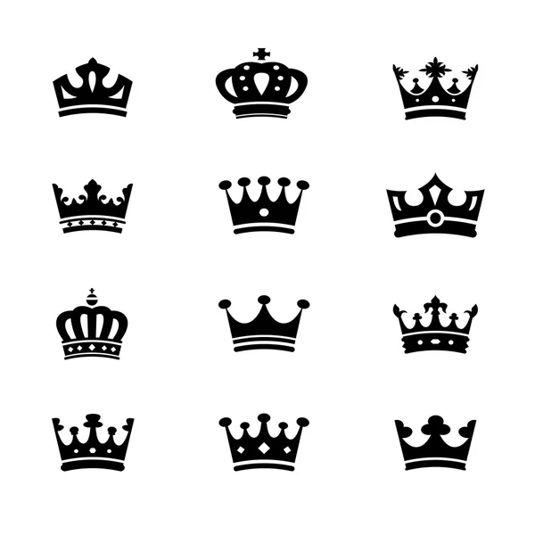 Coleção da coroa - silhueta vetorial Ilustrações De Bancos De Imagens Sem Royalties
