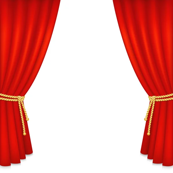 Realistic red velvet curtain — Stock Vector