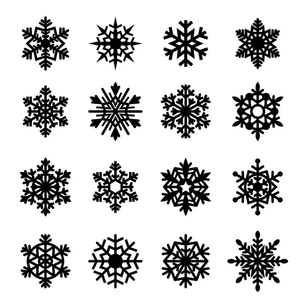 Collezione di icone fiocchi di neve. Vettore — Vettoriale Stock