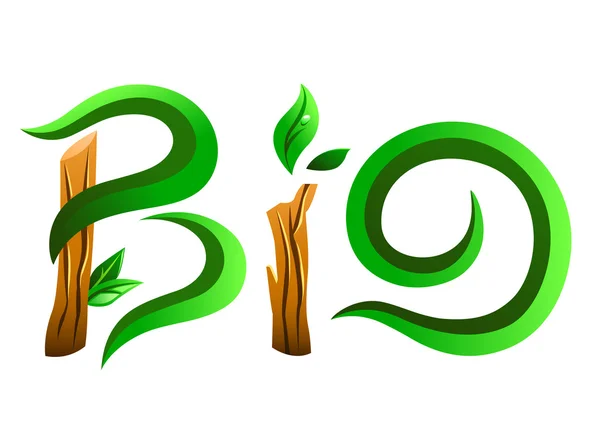 Palabra bio verde — Vector de stock