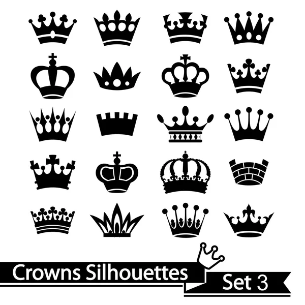 Crown koleksiyonu - vektör silueti — Stok Vektör