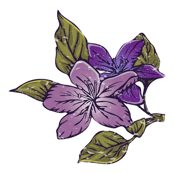 Blume im Vintage-Stil. Vektor — Stockvektor