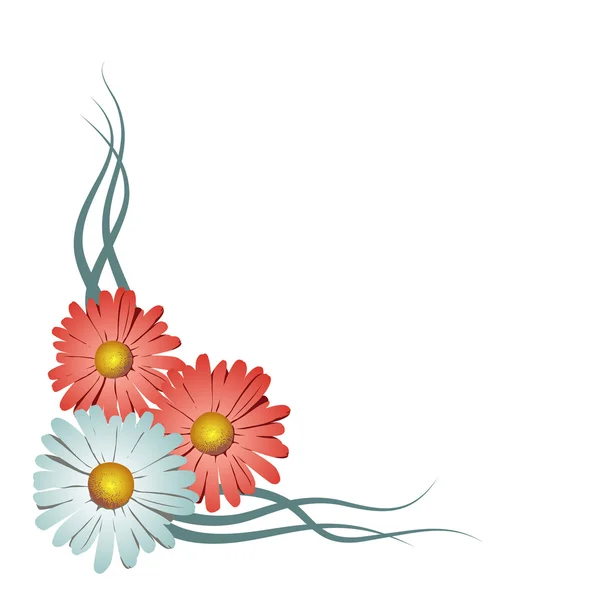 Vignette d'angle floral. Illustration vectorielle — Image vectorielle